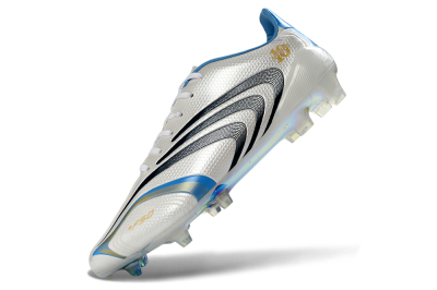 Adidas F50 Tunit Elite FG Firm Ground Soccer Cleats - White/Sky Blue/Black