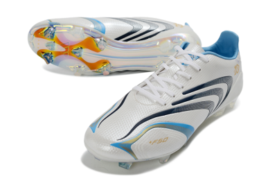 Adidas F50 Tunit Elite FG Firm Ground Soccer Cleats - White/Sky Blue/Black
