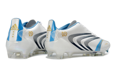 Adidas F50 Tunit Elite FG Firm Ground Soccer Cleats - White/Sky Blue/Black
