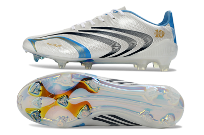 Adidas F50 Tunit Elite FG Firm Ground Soccer Cleats - White/Sky Blue/Black