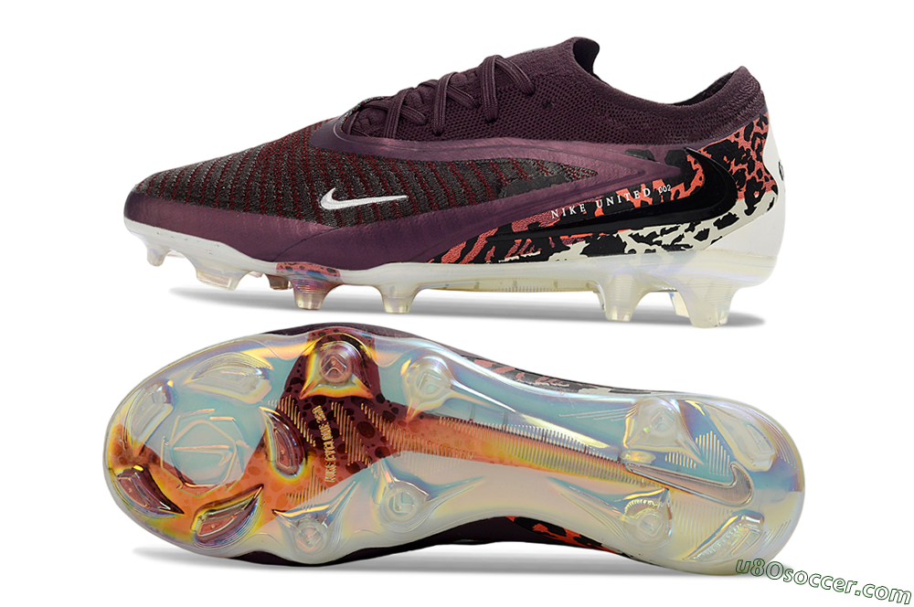 Nike Phantom 6 Elite Low FG Firm Ground Soccer Cleats - Purple/Crimson Red/Black 0