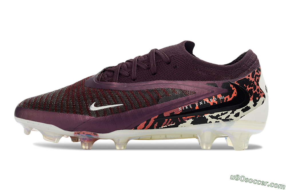 Nike Phantom 6 Elite Low FG Firm Ground Soccer Cleats - Purple/Crimson Red/Black 2