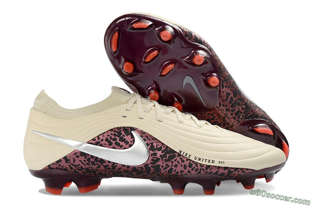 Nike United Tiempo Maestro Elite FG Firm Ground Soccer Cleats - Beige/Dark Pink/Bright Orange 1