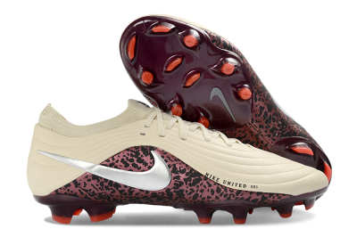 Nike United Tiempo Maestro Elite FG Firm Ground Soccer Cleats - Beige/Dark Pink/Bright Orange