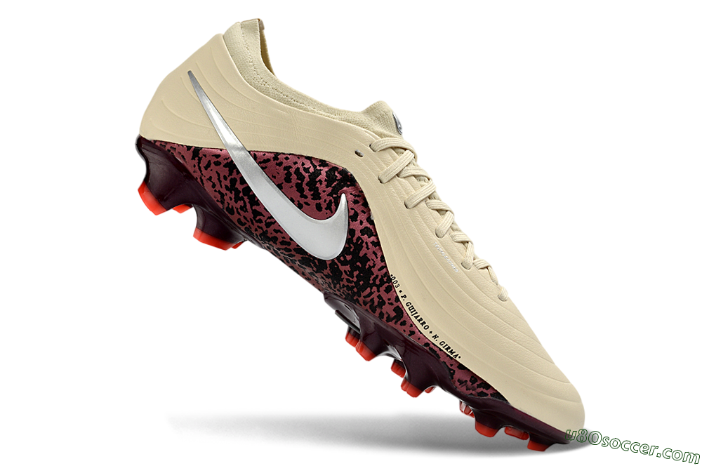 Nike United Tiempo Maestro Elite FG Firm Ground Soccer Cleats - Beige/Dark Pink/Bright Orange 4