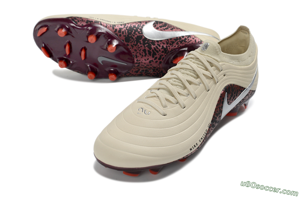 Nike United Tiempo Maestro Elite FG Firm Ground Soccer Cleats - Beige/Dark Pink/Bright Orange 3
