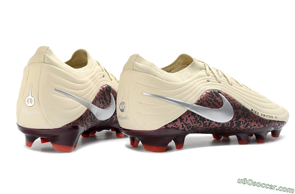 Nike United Tiempo Maestro Elite FG Firm Ground Soccer Cleats - Beige/Dark Pink/Bright Orange 6