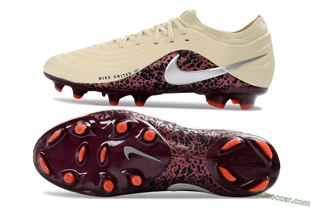 Nike United Tiempo Maestro Elite FG Firm Ground Soccer Cleats - Beige/Dark Pink/Bright Orange 0
