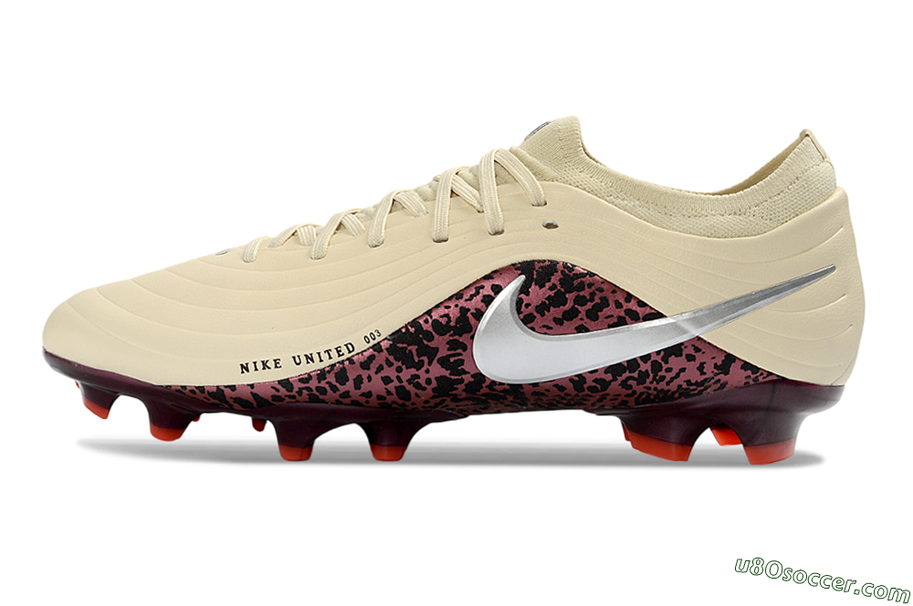 Nike United Tiempo Maestro Elite FG Firm Ground Soccer Cleats - Beige/Dark Pink/Bright Orange 2
