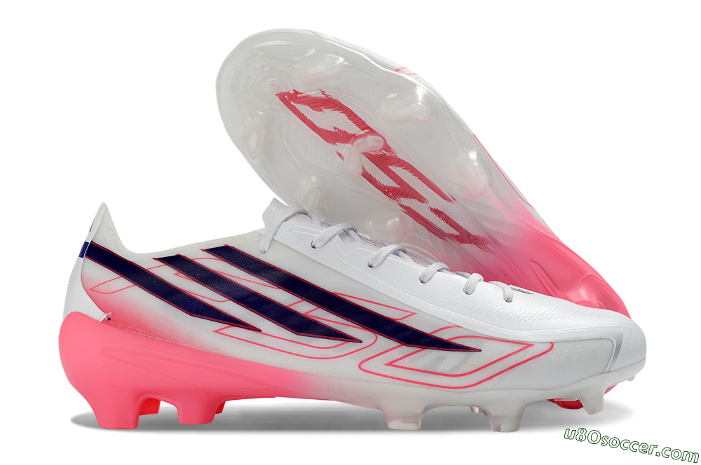 Adidas F50 Hyperfast 2026 World Cup FG Firm Ground Soccer Cleats - White/Vibrant Pink/Deep Navy 1