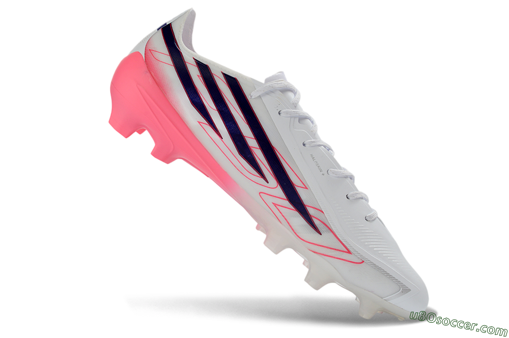 Adidas F50 Hyperfast 2026 World Cup FG Firm Ground Soccer Cleats - White/Vibrant Pink/Deep Navy 4