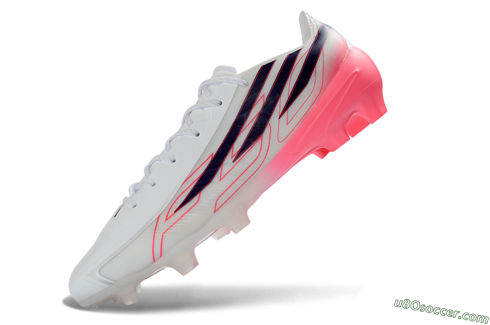Adidas F50 Hyperfast 2026 World Cup FG Firm Ground Soccer Cleats - White/Vibrant Pink/Deep Navy 5