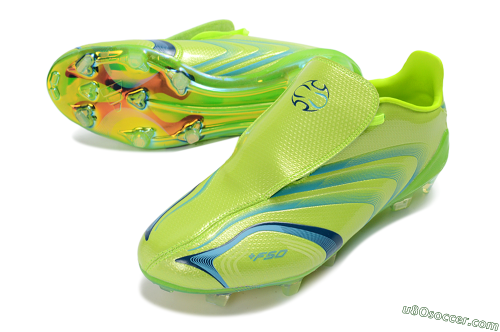 Adidas F50 Tunit Elite FG Firm Ground Soccer Cleats - Lime/Electric Green/Deep Blue 3