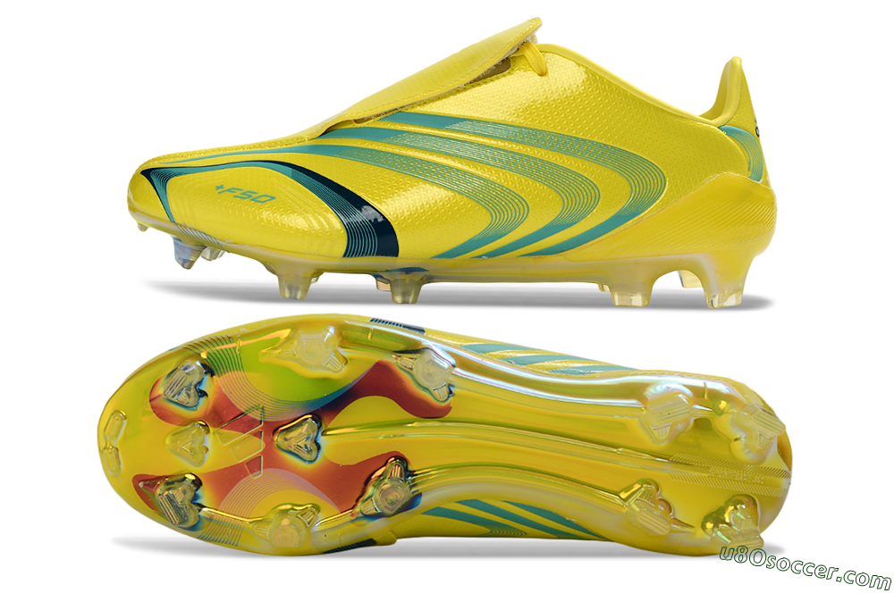 Adidas F50 Tunit Elite FG Firm Ground Soccer Cleats - Yellow/Aqua Blue/Neon Green 0