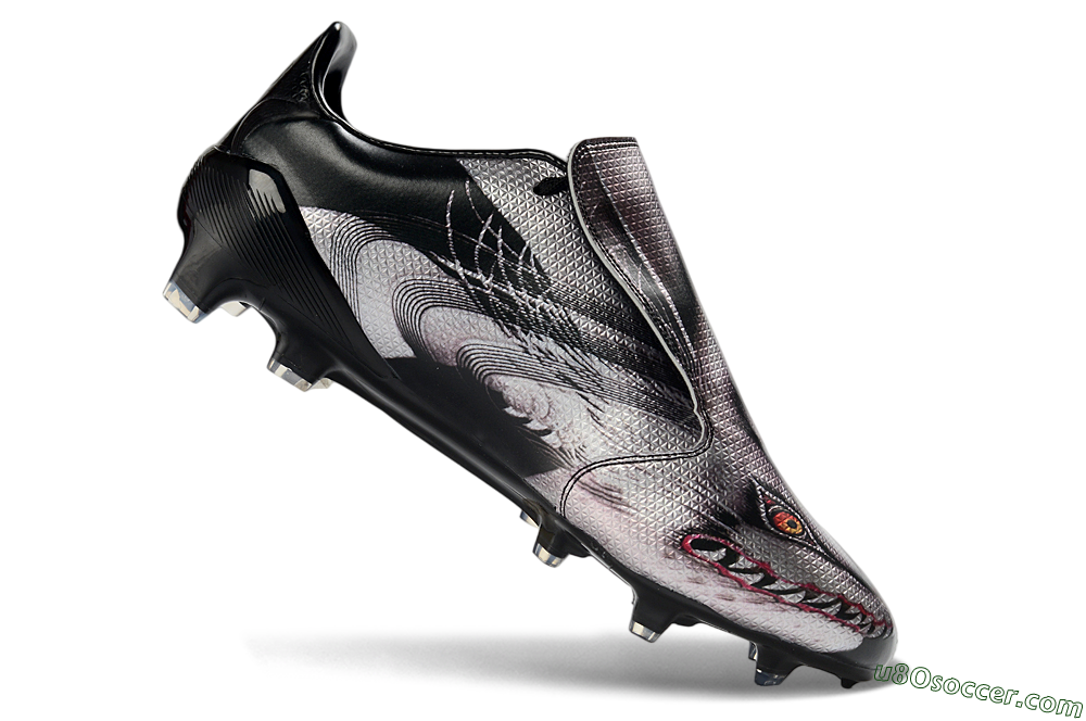 Adidas F50 Tunit Elite FG Firm Ground Soccer Cleats - Black/Shark Gray/Crimson Red 4