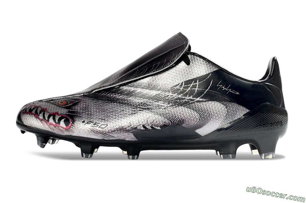 Adidas F50 Tunit Elite FG Firm Ground Soccer Cleats - Black/Shark Gray/Crimson Red 2