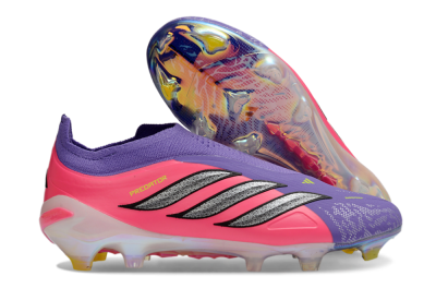 Adidas Predator 26 Elite Laceless FG Firm Ground Soccer Cleats - Purple/Vibrant Pink/Electric Purple
