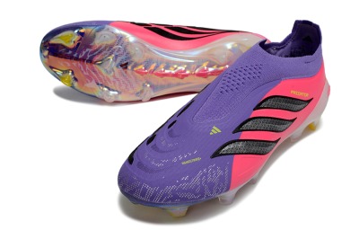 Adidas Predator 26 Elite Laceless FG Firm Ground Soccer Cleats - Purple/Vibrant Pink/Electric Purple