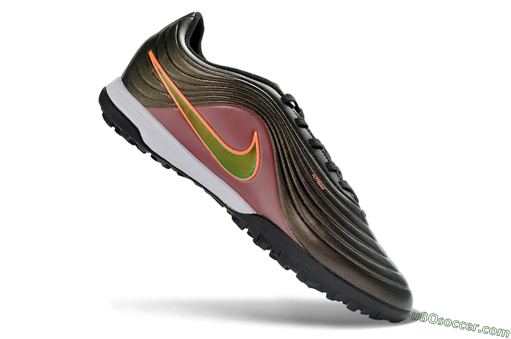 Nike Tiempo Legend 11 Elite TF Artificial Turf Soccer Shoes - Black/Crimson Red/Obsidian Green 5