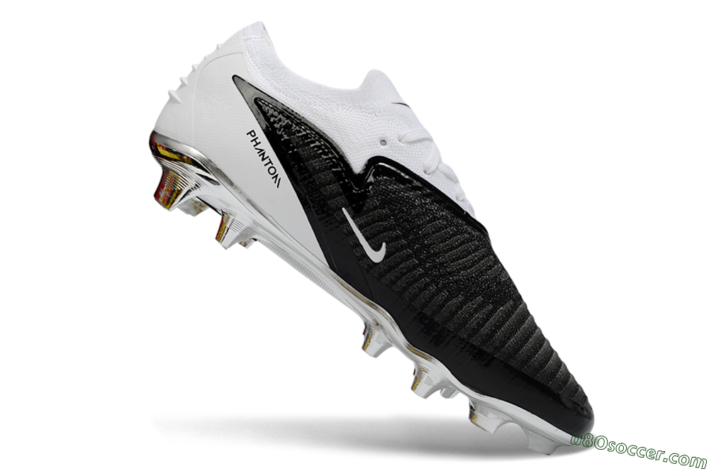 Nike Phantom 6 Elite Low FG Firm Ground Soccer Cleats - Black/Midnight Black/Snow White 4