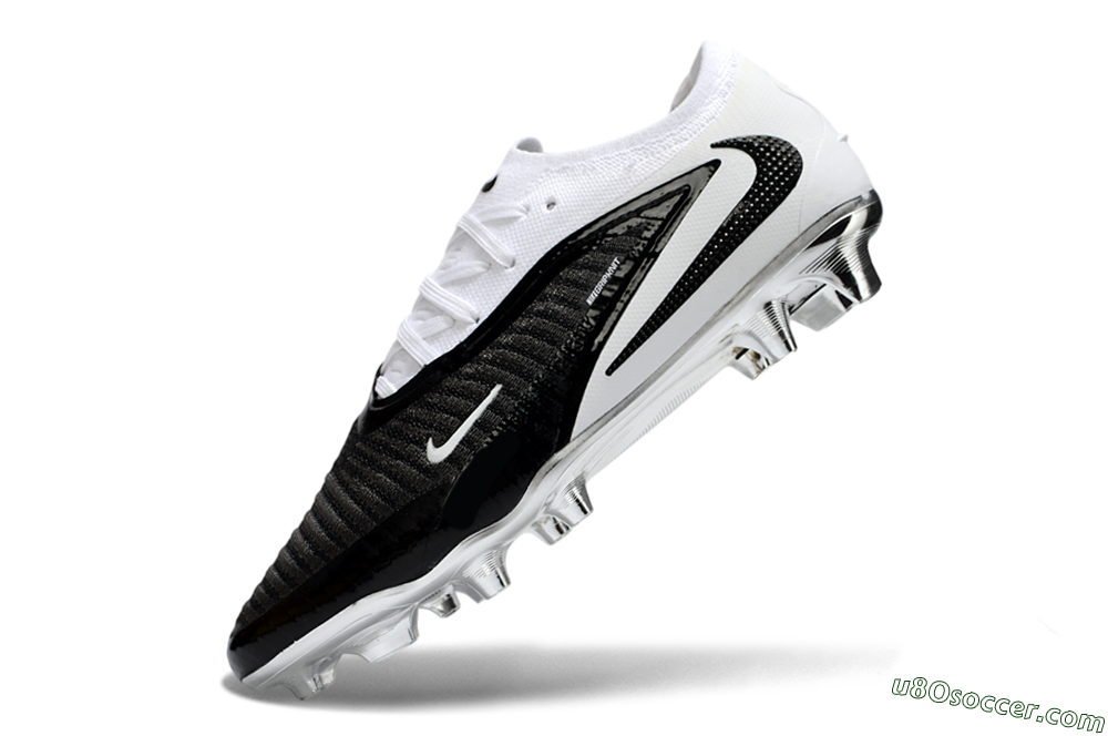 Nike Phantom 6 Elite Low FG Firm Ground Soccer Cleats - Black/Midnight Black/Snow White 5