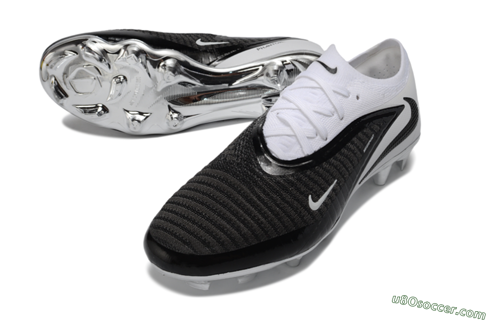 Nike Phantom 6 Elite Low FG Firm Ground Soccer Cleats - Black/Midnight Black/Snow White 3