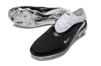 Nike Phantom 6 Elite Low FG Firm Ground Soccer Cleats - Black/Midnight Black/Snow White