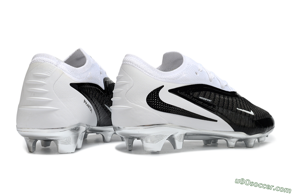 Nike Phantom 6 Elite Low FG Firm Ground Soccer Cleats - Black/Midnight Black/Snow White 6