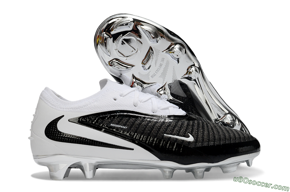 Nike Phantom 6 Elite Low FG Firm Ground Soccer Cleats - Black/Midnight Black/Snow White 1