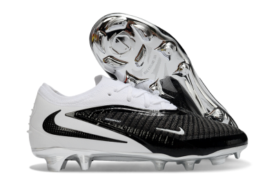 Nike Phantom 6 Elite Low FG Firm Ground Soccer Cleats - Black/Midnight Black/Snow White