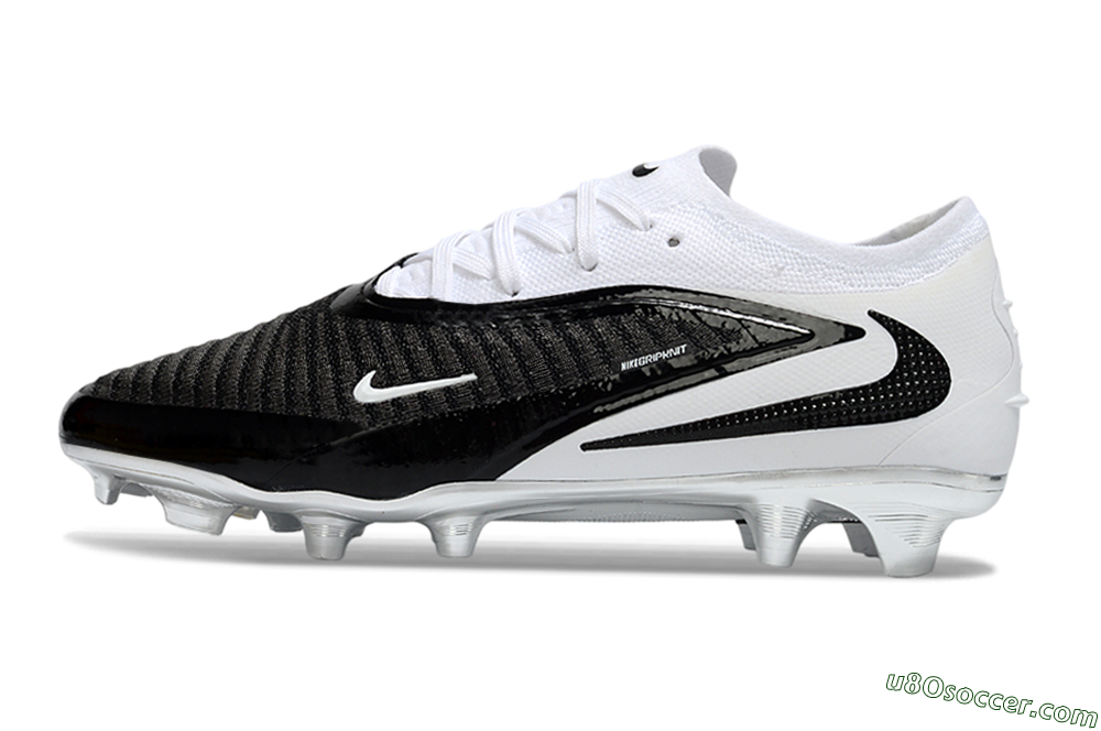 Nike Phantom 6 Elite Low FG Firm Ground Soccer Cleats - Black/Midnight Black/Snow White 2