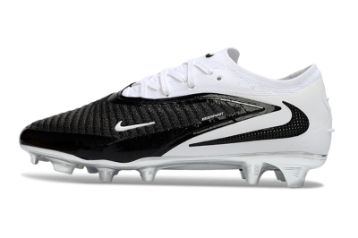 Nike Phantom 6 Elite Low FG Firm Ground Soccer Cleats - Black/Midnight Black/Snow White