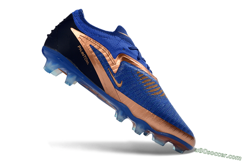 Nike Phantom 6 Elite Low FG Firm Ground Soccer Cleats - Blue/Royal Blue/Copper Gold 4