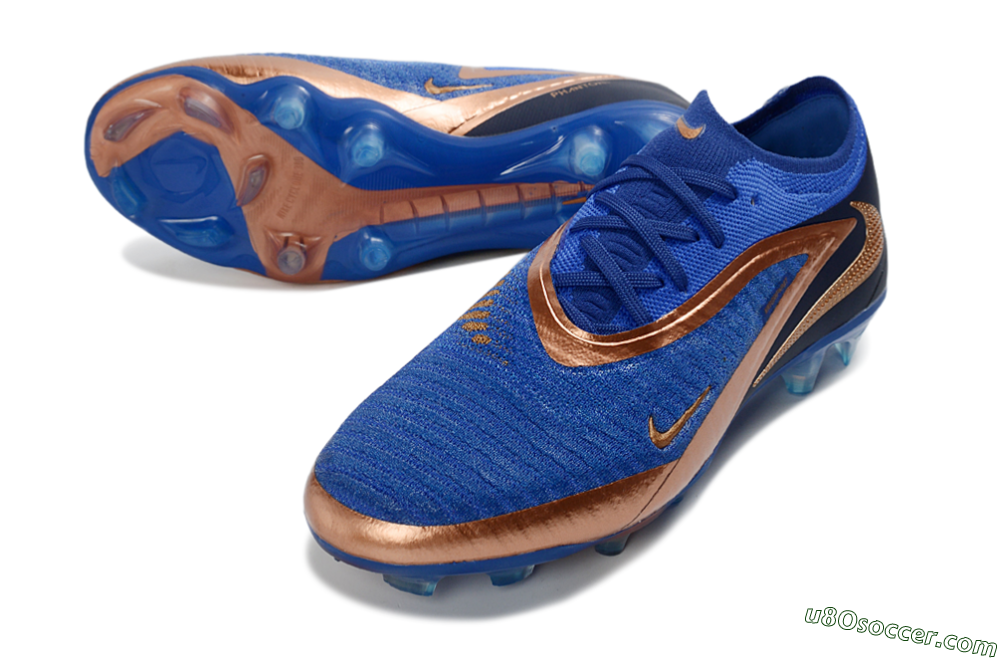 Nike Phantom 6 Elite Low FG Firm Ground Soccer Cleats - Blue/Royal Blue/Copper Gold 3