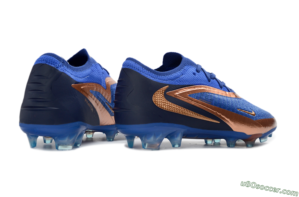 Nike Phantom 6 Elite Low FG Firm Ground Soccer Cleats - Blue/Royal Blue/Copper Gold 6