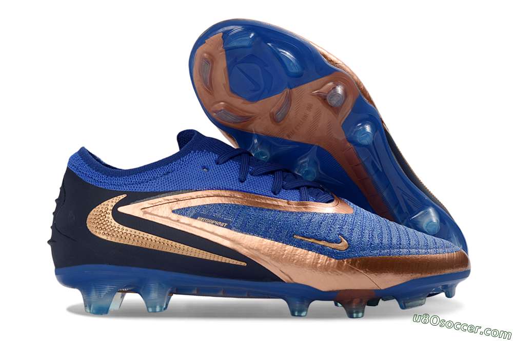 Nike Phantom 6 Elite Low FG Firm Ground Soccer Cleats - Blue/Royal Blue/Copper Gold 1