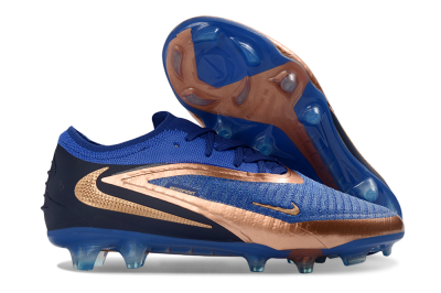 Nike Phantom 6 Elite Low FG Firm Ground Soccer Cleats - Blue/Royal Blue/Copper Gold