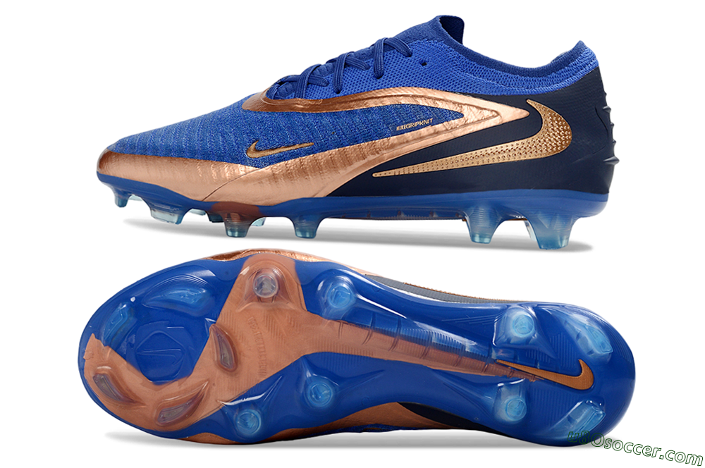 Nike Phantom 6 Elite Low FG Firm Ground Soccer Cleats - Blue/Royal Blue/Copper Gold 0