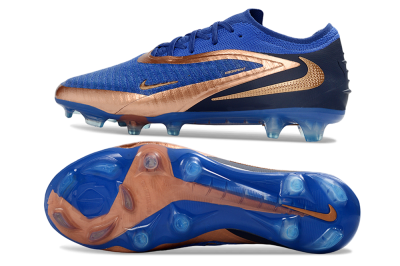 Nike Phantom 6 Elite Low FG Firm Ground Soccer Cleats - Blue/Royal Blue/Copper Gold
