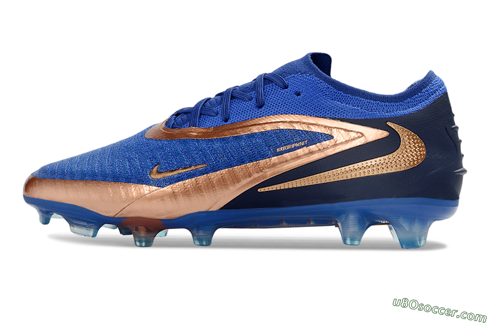 Nike Phantom 6 Elite Low FG Firm Ground Soccer Cleats - Blue/Royal Blue/Copper Gold 2