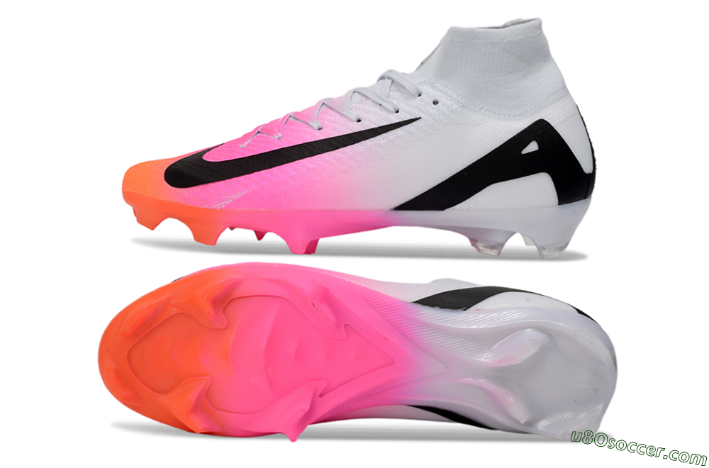 Nike Air Zoom Mercurial Superfly 10 Elite FG Firm Ground Soccer Cleats - White/Neon Pink/Black 0