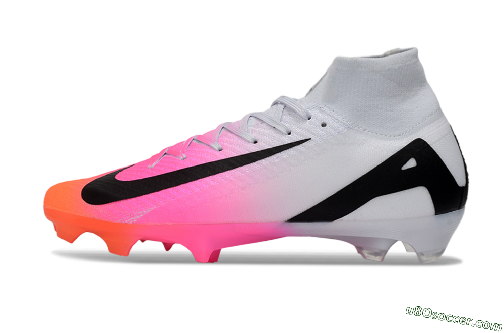 Nike Air Zoom Mercurial Superfly 10 Elite FG Firm Ground Soccer Cleats - White/Neon Pink/Black 2