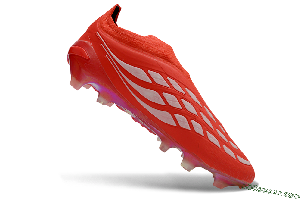 Adidas Predator 26 Elite Laceless FG Firm Ground Soccer Cleats - Red/Fiery Red/Bold White 4