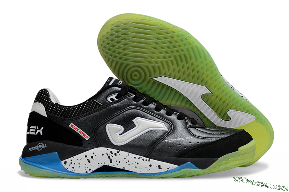 Joma Top Flex IC Indoor & Futsal Soccer Shoes - Black/Lime Green/Sky Blue 1