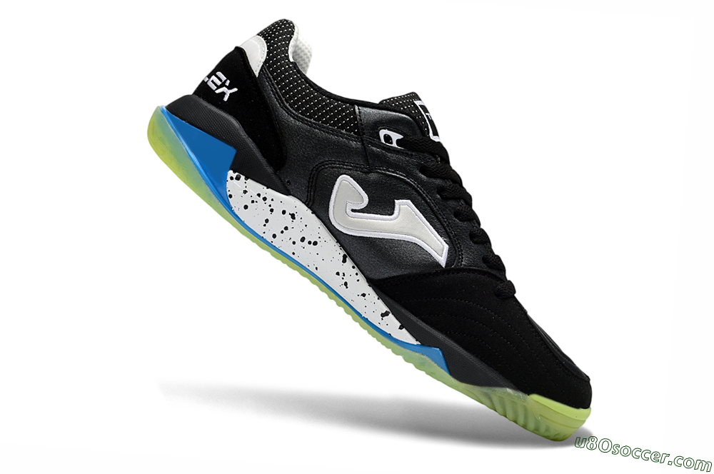 Joma Top Flex IC Indoor & Futsal Soccer Shoes - Black/Lime Green/Sky Blue 4
