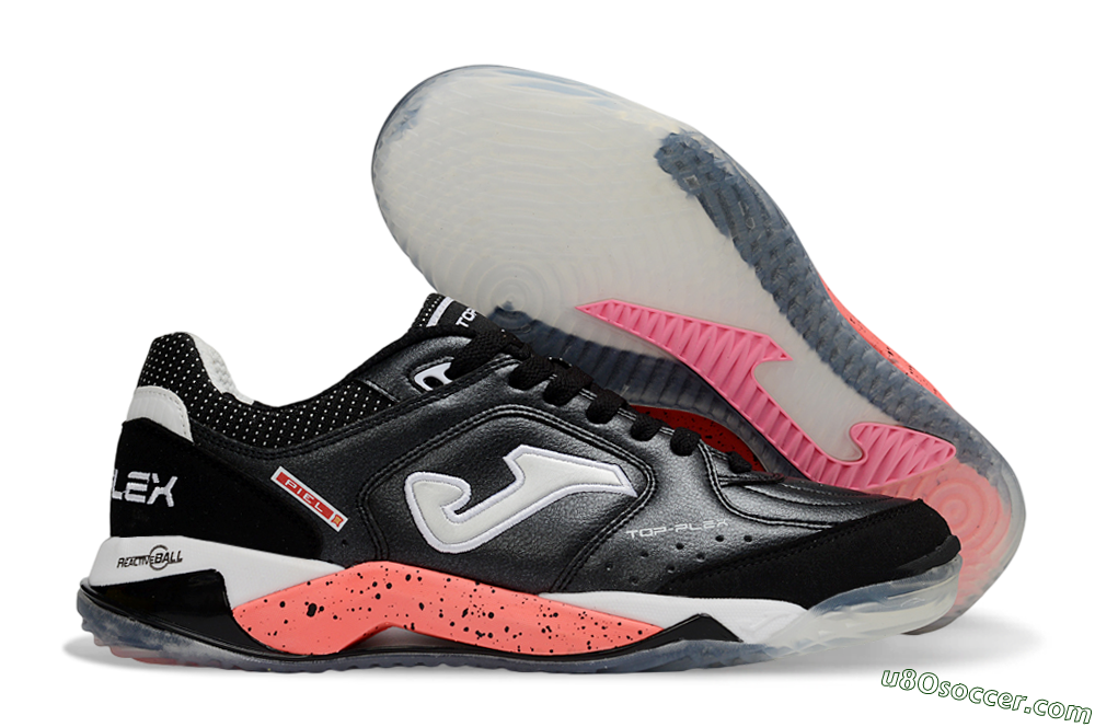 Joma Top Flex IC Indoor & Futsal Soccer Shoes - Black/Coral Pink/Gray 1