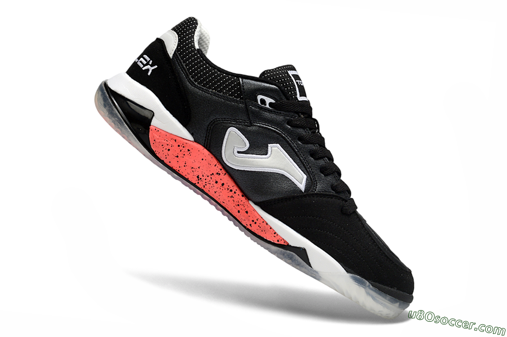 Joma Top Flex IC Indoor & Futsal Soccer Shoes - Black/Coral Pink/Gray 4