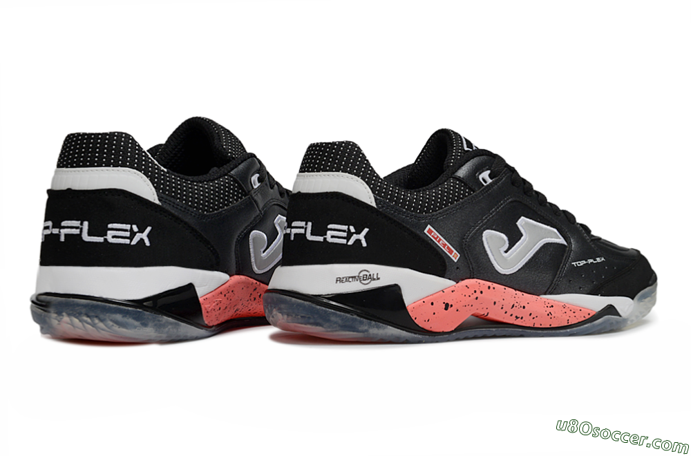 Joma Top Flex IC Indoor & Futsal Soccer Shoes - Black/Coral Pink/Gray 6