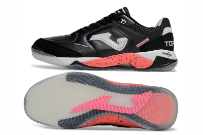 Joma Top Flex IC Indoor & Futsal Soccer Shoes - Black/Coral Pink/Gray