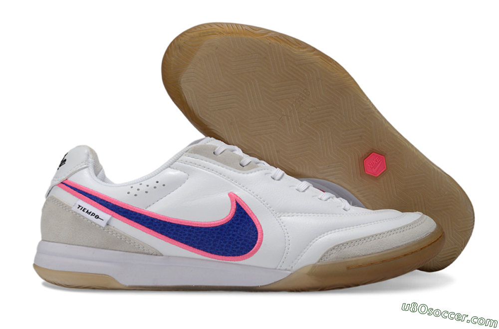 Nike Tiempo Legend SE IC Indoor & Futsal Soccer Shoes - White/Electric Blue/Radiant Pink 1
